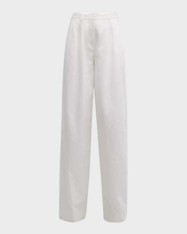 Juliana Wide-Leg Pleated Trousers
